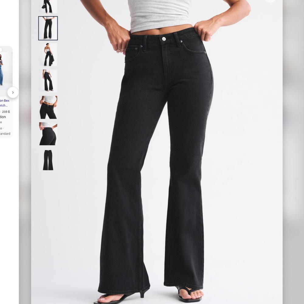 Abercrombie & Fitch Curve Love Black The Vintage Flare High Rise Jeans